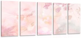 Quadri 5 pezzi – Foglie autunnali in sfumature rosa