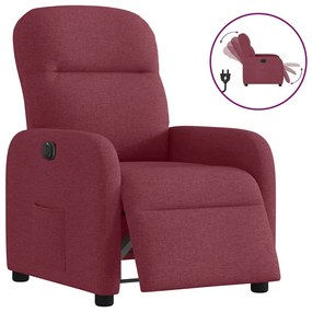 Poltrona Elettrica Reclinabile Rosso Vino İn Tessuto /