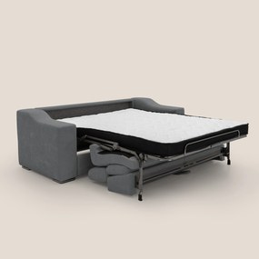 Bomber divano letto matrimoniale con poggiatesta in tessuto impermeabile T14 grigio