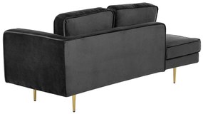 Chaise longue velluto nero destra MIRAMAS Beliani