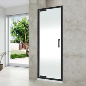 Porta doccia Easy 80 cm, H 190 cm in vetro, spessore 6 mm satinato nero