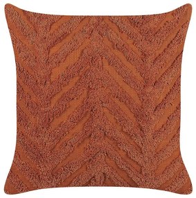 Cuscino cotone trapuntato arancione 45 x 45 cm LEWISIA Beliani