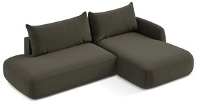 Divano angolare marrone allungabile (con penisola a destra/con chaise lounge) Hale – Makamii