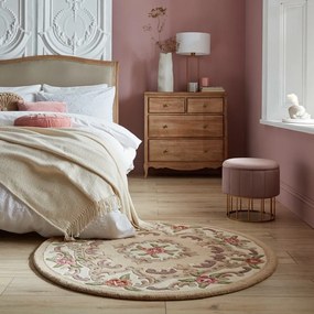 Tappeto rotondo in lana marrone ø 120 cm Aubusson - Flair Rugs
