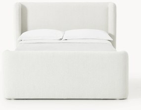 Letto boxsrping in bouclé con contenitore Perla