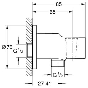 GROHE 26962001 - Gomito da parete VITALIO 85 mm, cromo lucido