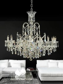 16-light chandelier Chrome and  crystal- 702/16 Luxury Crystal - Arredoluce Cromo