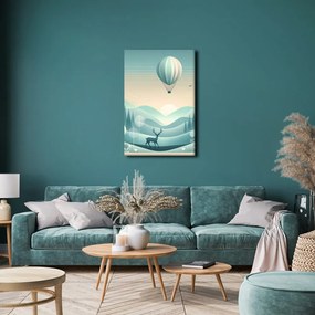 Quadro su tela – Cervo in paesaggio blu
