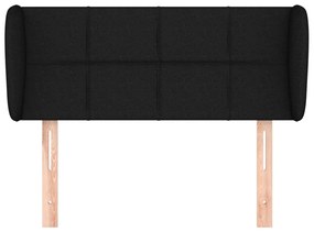 Testiera ad orecchio nera 93x23x78/88 cm in tessuto