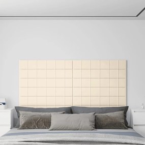 Pannelli Murali 12 Pz Crema 90x15 Cm Velluto 1,62 M² /