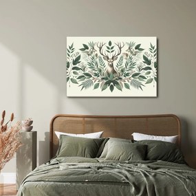 Quadro su tela – Cervo con corona di rami