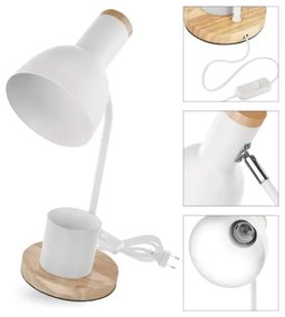 Lampada da tavolo POPPY 1xE27/25W/230V bianca