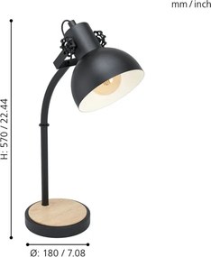 Eglo 44058 - Lampada da tavolo LUBENHAM 1xE27/28W/230V