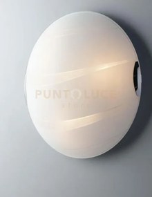 Plafoniera cri bianca 2 luci attacco e27 30x30x9,4cm in vetro bian...