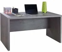 Scrivania Arona, Scrittoio consolle moderno, Tavolo da studio o ufficio porta PC portalibri, Grigio Cemento, Cm 140x69h74