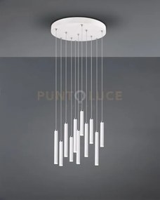 Sospensione tubular  led rettangolare 11 tubi bianca intensità rego...