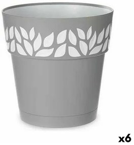 Vaso Autoirrigante Stefanplast Cloe Grigio Plastica 25 x 25 x 25 cm (6 Unità)