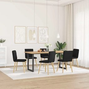 Sedie Da Pranzo 6 Pz Nere İn Tessuto /