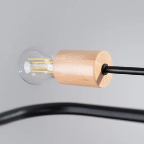 Sollux SL.1671 - Lampadario a plafone TIMBO 8xE27/15W/230V nero/beige/faggio