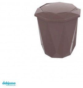 Pattumiera "Diamond Basculante" C/Coperchio Basculante In Plastica Finitura Rosa Da 5,5 Lt