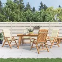 Sedie da Giardino Reclinabili con Cuscini 4 pz in Legno di Teak 3196465