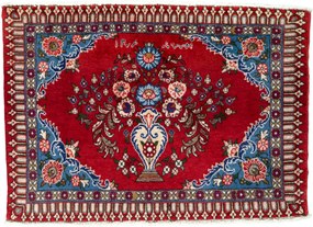 Sarouk Tappeto persiano 110 x 80 Rosso (Iran) Annodato A Mano