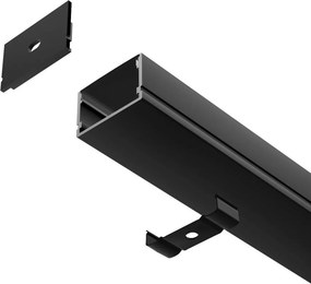Profilo Lineare XL in Alluminio Nero per 1-2 Strisce LED da 1m e 2m Variante Lunghezza Profilo 2 metro