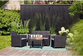 Set Salotto Da Giardino In Resina 2 Poltrone Divano E Tavolino Marie Keter Antracite