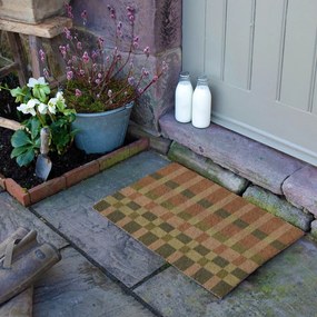 Zerbino in fibre di cocco 40x60 cm Pink and Blue Check – Artsy Doormats