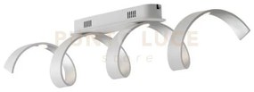 Plafoniera led helix spirale bianca e argento 20w 1680lm 4000k 80x18cm