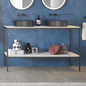 Mobile bagno metallico 135 cm con due piani NET-135 - KAMALU