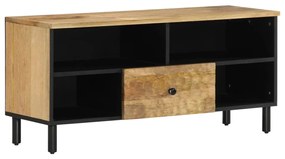 Mobile Porta Tv 100x33x46 Cm İn Legno Massello Di Mango /
