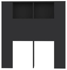 Testiera con scomparti nera 100x18,5x104,5 cm