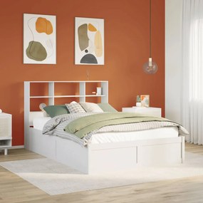 Giroletto Senza Materasso Bianco 160x200 Cm Legno Massello Pino /