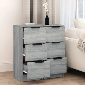 Credenze 2 pz grigio sonoma 30x30x70 cm in legno multistrato