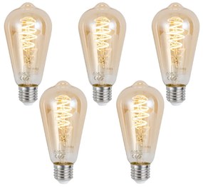 Set di 5 lampadine LED E27 dimmerabili Smart ST64 Ambra 4.9W 320 lm 2500K Zigbee
