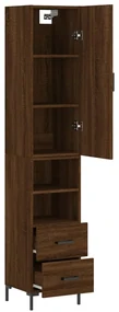 Credenza rovere marrone 34,5x34x180 cm in legno multistrato