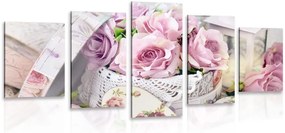 Quadri 5 pezzi – Stile vintage romantico