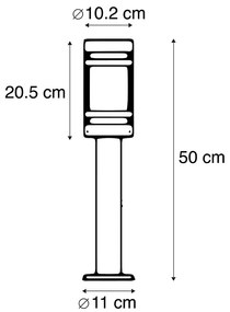 Lampada da esterno intelligente nera 50 cm IP44 con Wi-Fi ST64 - Gleam
