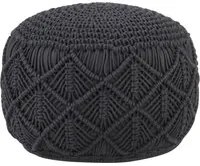 Pouf Lavorato a Mano Macram Antracite 45x30 cm in Cotone 324003