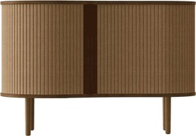 Cassettiera marrone/marrone chiaro con effetto rovere con ante scorrevoli 100x67x50 cm Audacious – UMAGE