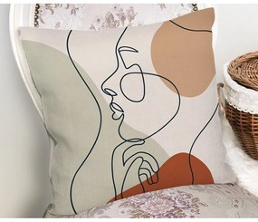 Federa Pastello disegno viso, 45 x 45 cm - Minimalist Cushion Covers