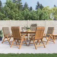 Sedie da Giardino Reclinabili con Cuscini 6 pz in Legno di Teakcod mxl 125008