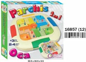 Tabellone per Parcheesi e Gioco dell'Oca 30,5 x 30,5 x 5,5 cm