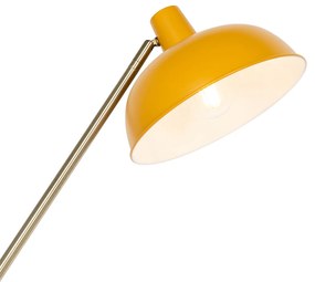 Lampada da terra retrò gialla con bronzo - Milou