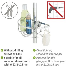 Mensola da bagno autoportante in acciaio inox in colore argento Floresta - Wenko