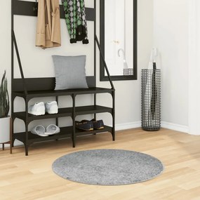 Tappeto Shaggy Pamplona A Pelo Lungo Moderno Grigio Ø 80 Cm /