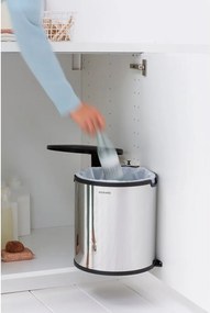 Cestino per la spazzatura in acciaio in argento lucido incorporabile 15 l – Brabantia