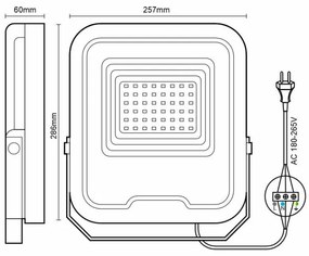 Riflettore LED PROFI LED/100W/180-265V 5000K IP65