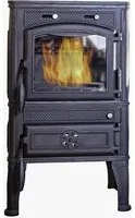 Stufa a Legna in Ghisa 12,5 kW 54x49,3x94,6 cm Lava Nera